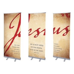 Jesus Triptych 2'7" x 6'7"  Vinyl Banner