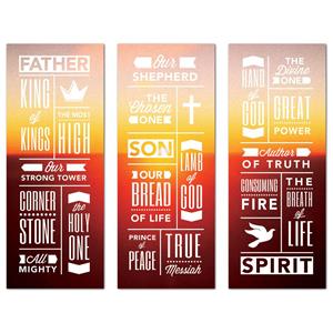 Phrases Trinity Triptych 2'7" x 6'7"  Vinyl Banner