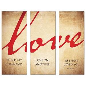 Love Triptych 2'7" x 6'7"  Vinyl Banner