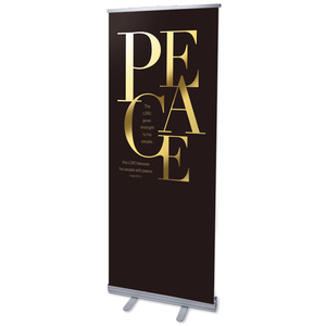 Gold Letters Peace 2'7" x 6'7"  Vinyl Banner
