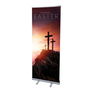 Easter Crosses Hilltop 2'7" x 6'7"  Vinyl Banner