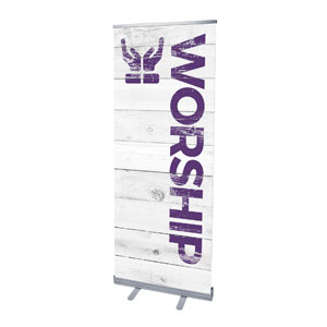 Shiplap Worship White 2'7" x 6'7"  Vinyl Banner