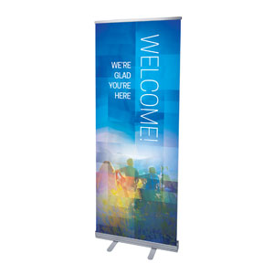 Modern Mosaic Welcome 2'7" x 6'7"  Vinyl Banner