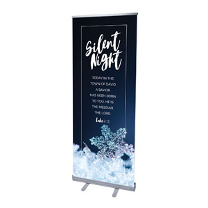Silent Night Snowflake 2'7" x 6'7"  Vinyl Banner