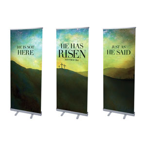 He Has Risen Matt 28:6 2'7" x 6'7"  Vinyl Banner
