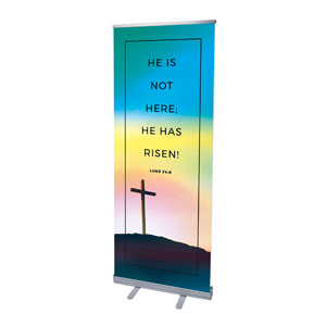 Bold Easter Calvary Hill Cross 2'7" x 6'7"  Vinyl Banner