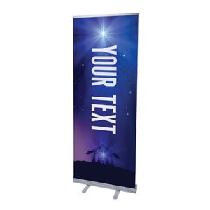 Aurora Lights Christmas Your Text 2'7" x 6'7"  Vinyl Banner