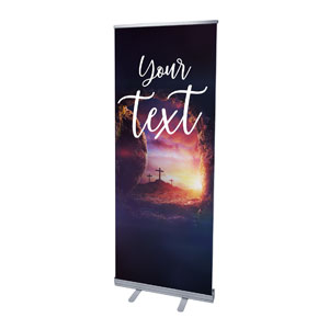 Dramatic Tomb Easter Your Text 2'7" x 6'7"  Vinyl Banner