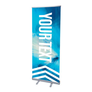 Chevron Blue Your Text 2'7" x 6'7"  Vinyl Banner