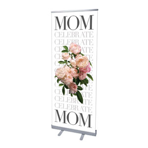 Celebrate Mom Flowers 2'7" x 6'7"  Vinyl Banner