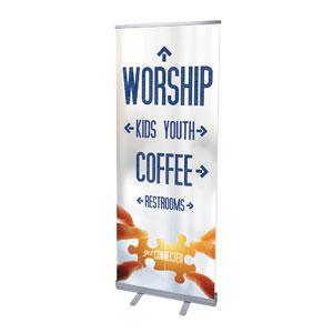 Connected Directional 2'7" x 6'7"  Vinyl Banner