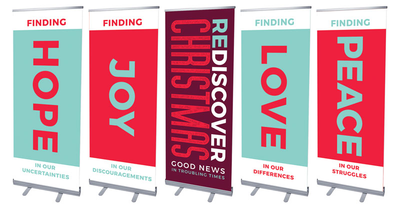 Banners, Christmas, ReDiscover Christmas Advent Contemporary Set, 2'7 x 6'7