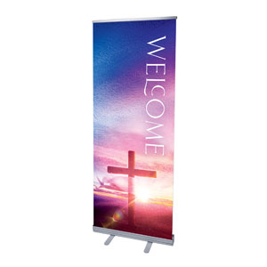 Love Easter Colors Welcome 2'7" x 6'7"  Vinyl Banner