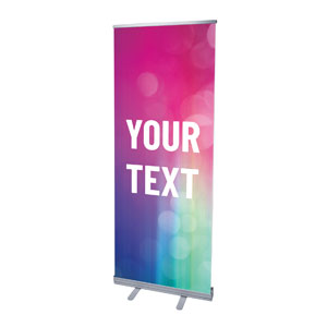 Colorful Lights Your Text Stacked 2'7" x 6'7"  Vinyl Banner