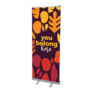 Belong Here Leaves 2'7" x 6'7"  Vinyl Banner