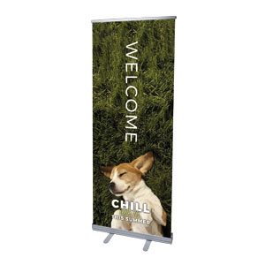 Chill With Us Dog 2'7" x 6'7"  Vinyl Banner