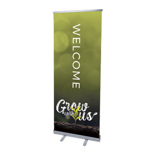 Grow With Us Plant 2'7" x 6'7"  Vinyl Banner