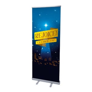 Rejoice Savior 2'7" x 6'7"  Vinyl Banner