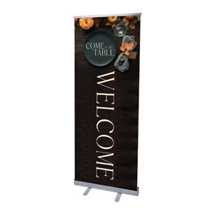 Come to the Table Pumpkin 2'7" x 6'7"  Vinyl Banner