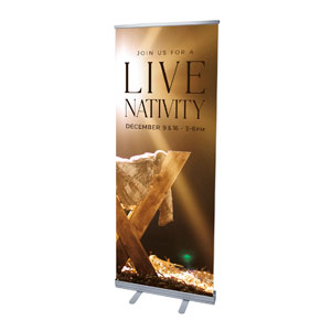 Live Nativity Manger 2'7" x 6'7"  Vinyl Banner