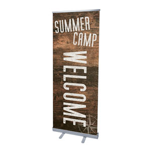Summer Camp Wood Grain 2'7" x 6'7"  Vinyl Banner