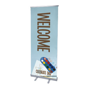 Celebrate Dad Drawing 2'7" x 6'7"  Vinyl Banner