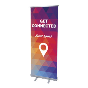 Geometric Bold Get Connected 2'7" x 6'7"  Vinyl Banner