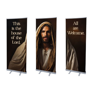 House of the Lord Triptych 2'7" x 6'7"  Vinyl Banner