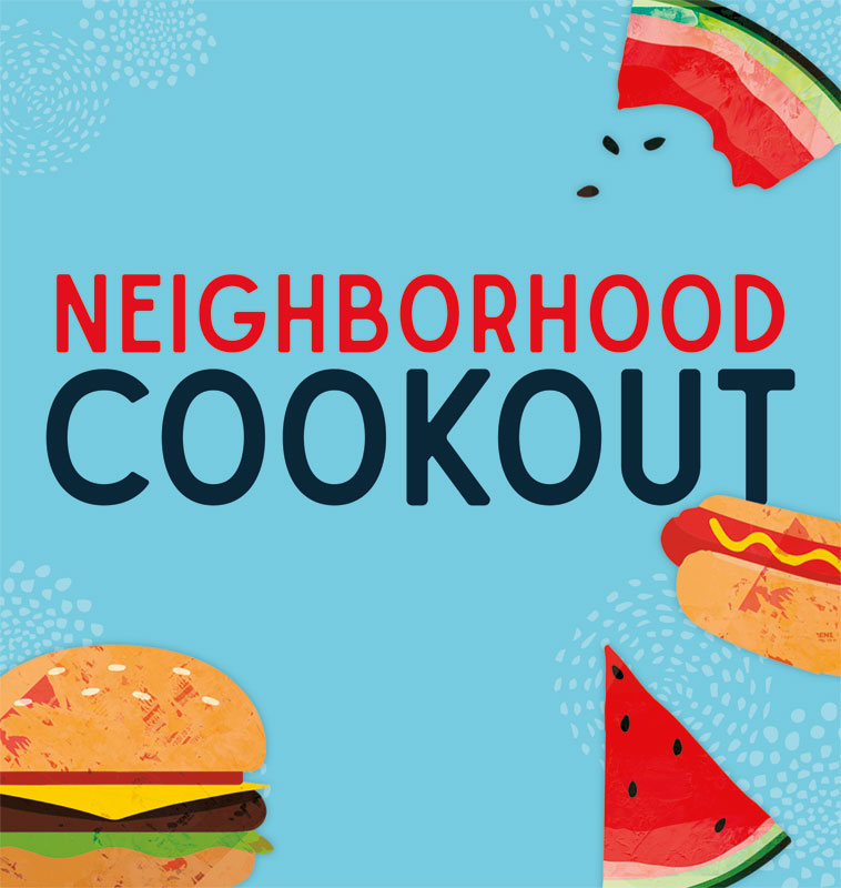 Banners, Summer - General, Neighborhood Cookout, 3' x 3'