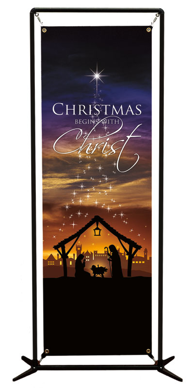 Christmas Begins Christ Banner - Church Banners - Outreach Marketing