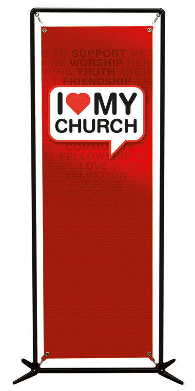Banners, New Years, I Love My Church, 2' x 6'