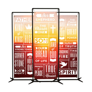 Phrases Trinity Triptych 2' x 6' Banner