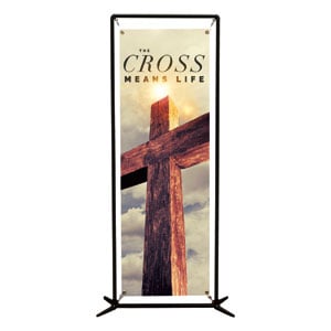 Cross Means Life 2' x 6' Banner