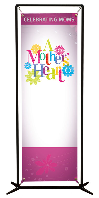 Banners, Mother's Day, A Mothers Heart, 2' x 6'