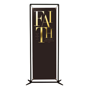 Gold Letters Faith 2' x 6' Banner
