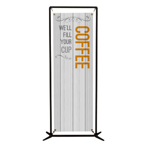 Painted Wood Coffee 2' x 6' Banner
