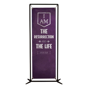 Chalkboard Art Purple 2' x 6' Banner