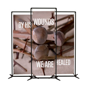 By His Wounds 2' x 6' Banner