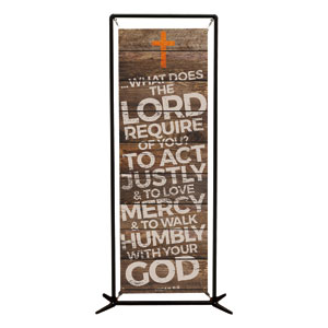 Shiplap Micah 6:8 Natural 2' x 6' Banner