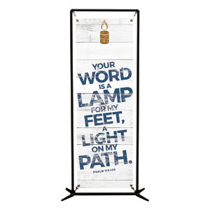 Shiplap Psalm 119:105 White 2' x 6' Banner