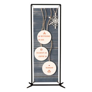 Wood Ornaments Directional 2' x 6' Banner