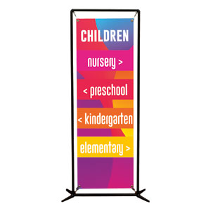 Curved Colors Children Directional 2' x 6' Banner