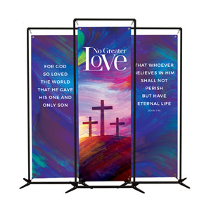 No Greater Love Triptych 2' x 6' Banner