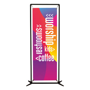 Curved Colors Directional 2' x 6' Banner