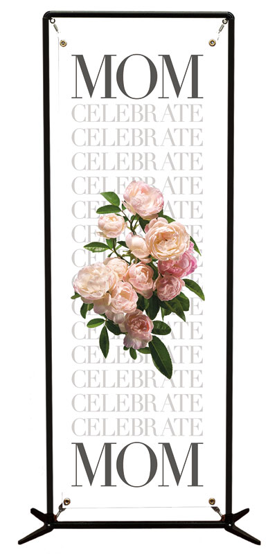 Banners, Mother's Day, Celebrate Mom Flowers, 2' x 6'