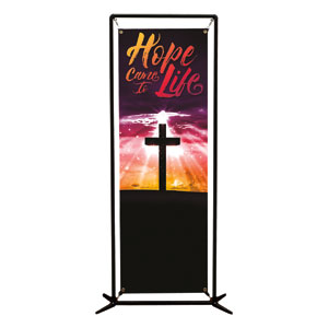 Hope Life Cross 2' x 6' Banner
