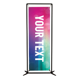 Colorful Lights Your Text 2' x 6' Banner