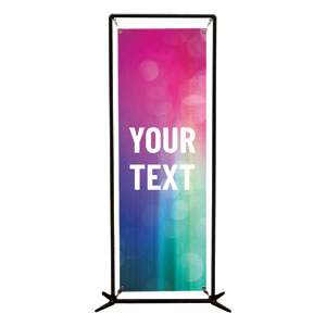 Colorful Lights Your Text Stacked 2' x 6' Banner