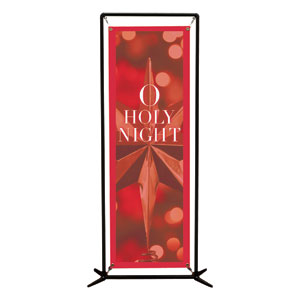 O Holy Night Red Star 2' x 6' Banner