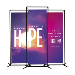 Easter Hope Tomb Triptych 2' x 6' Banner